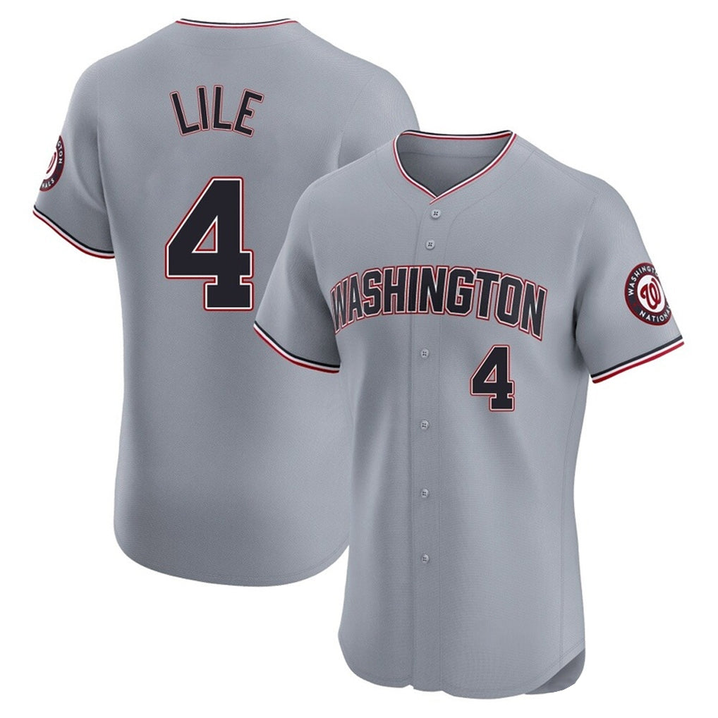 MATTH W.Nationals #4 Daylen Lile Player Gray Alternate Elite Stitched Jerseys