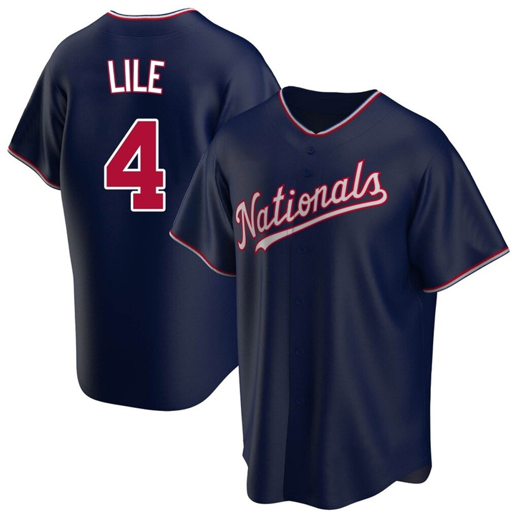 MATTH W.Nationals #4 Daylen Lile Player Navy Replica Game Stitched Jerseys