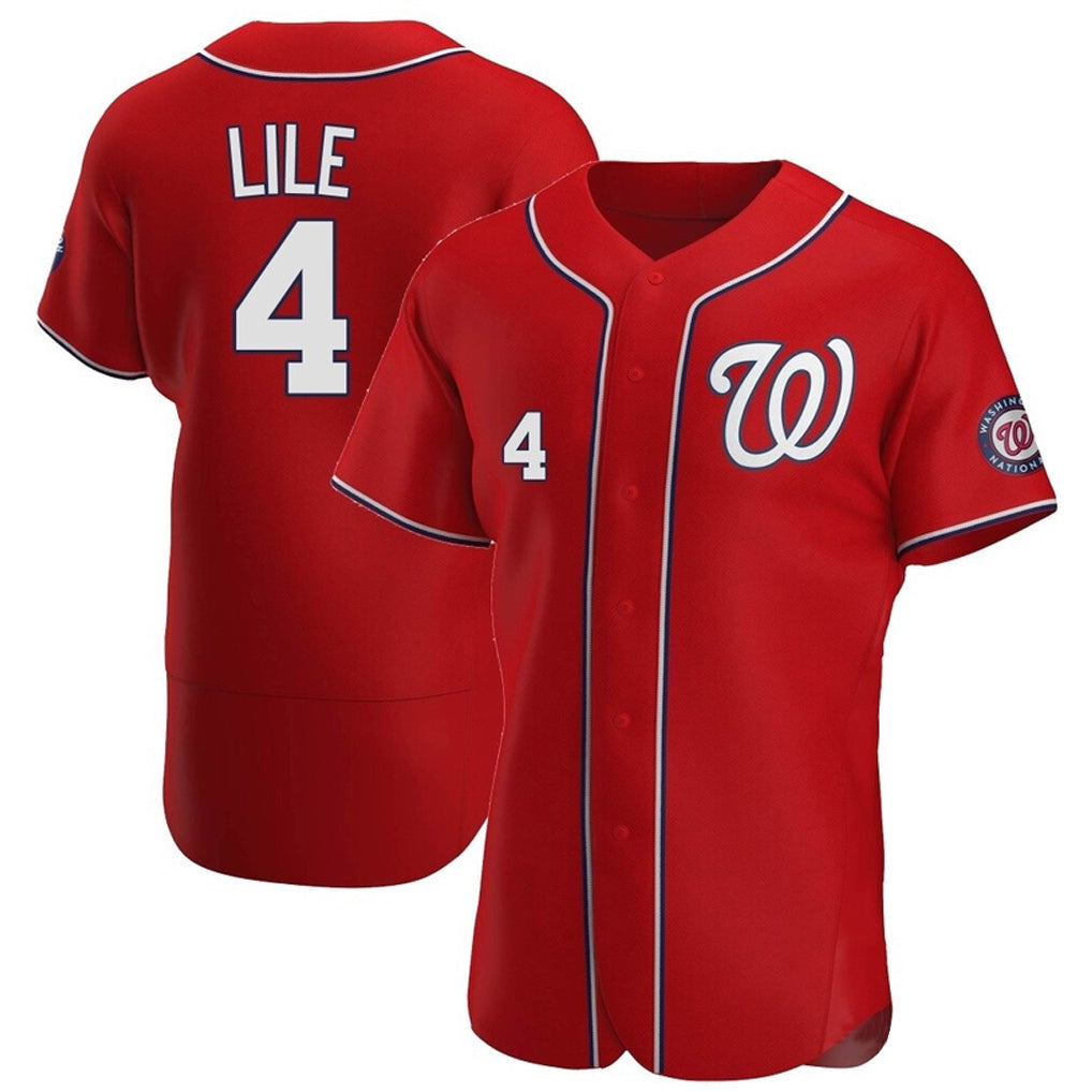 MATTH W.Nationals #4 Daylen Lile Player Red Alternate Elite Stitched Jerseys