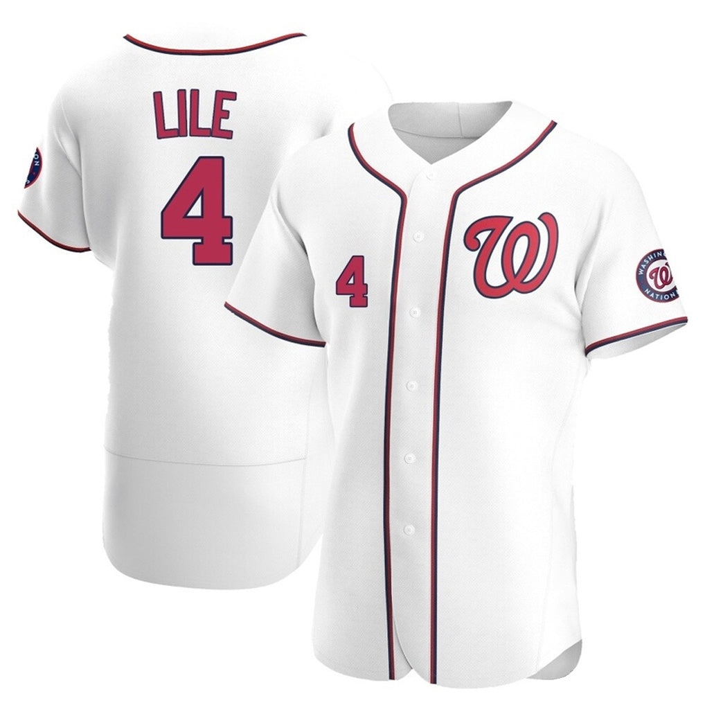 MATTH W.Nationals #4 Daylen Lile Player White Alternate Elite Stitched Jerseys