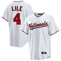 MATTH W.Nationals #4 Daylen Lile Player White Replica Game Stitched Jerseys
