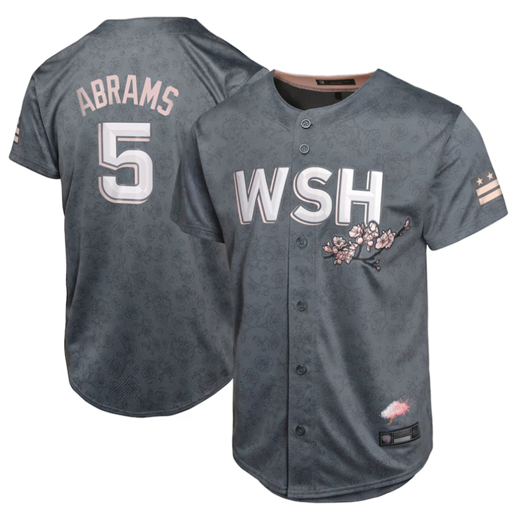 MATTH W.Nationals #5 CJ Abrams Player Charcoal City Connect Limited Stitched Jerseys