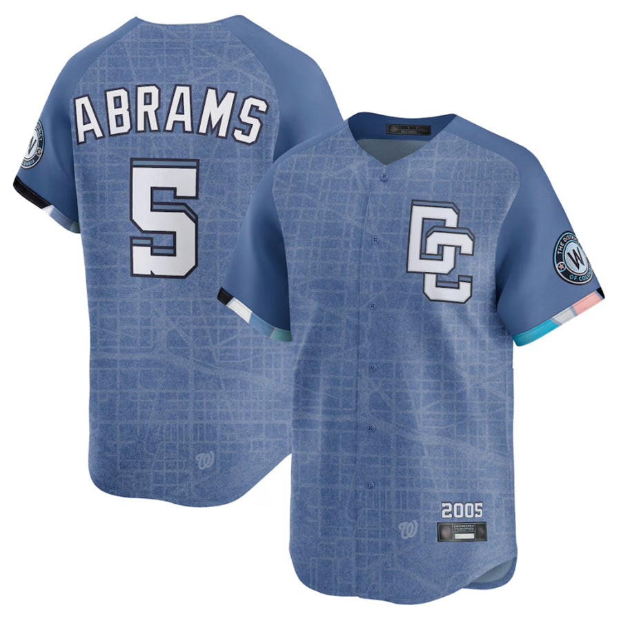MATTH W.Nationals #5 CJ Abrams Player Blue City Connect Limited Stitched Jerseys