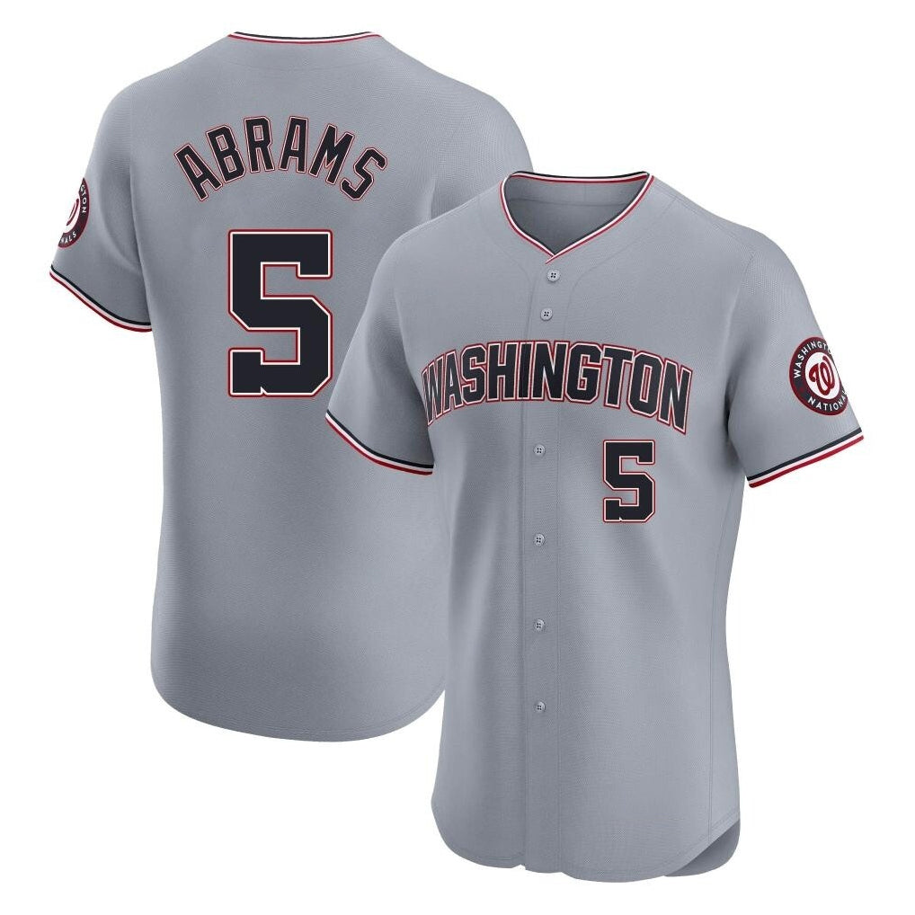 MATTH W.Nationals #5 CJ Abrams Player Gray Elite Road Replica Stitched Jerseys