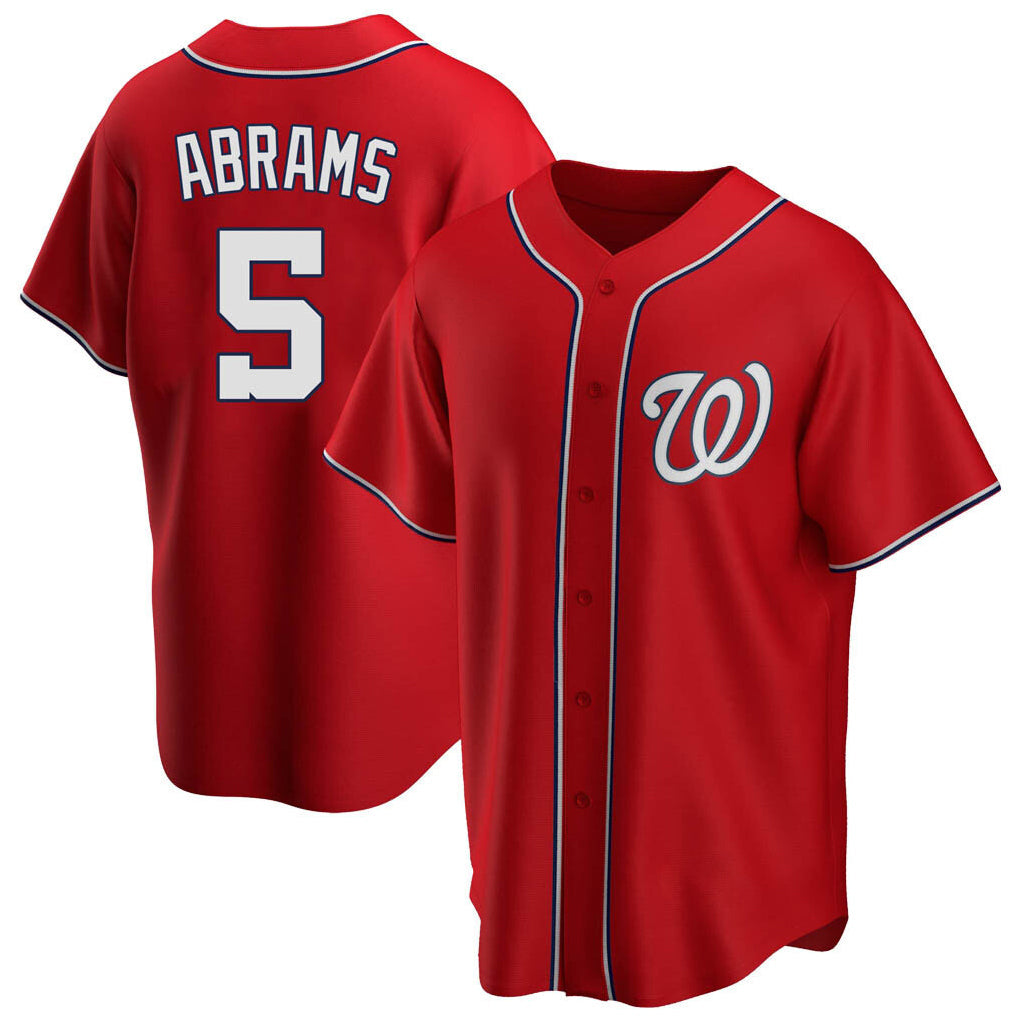 MATTH W.Nationals #5 CJ Abrams Player Red Replica Alternate Game Jerseys
