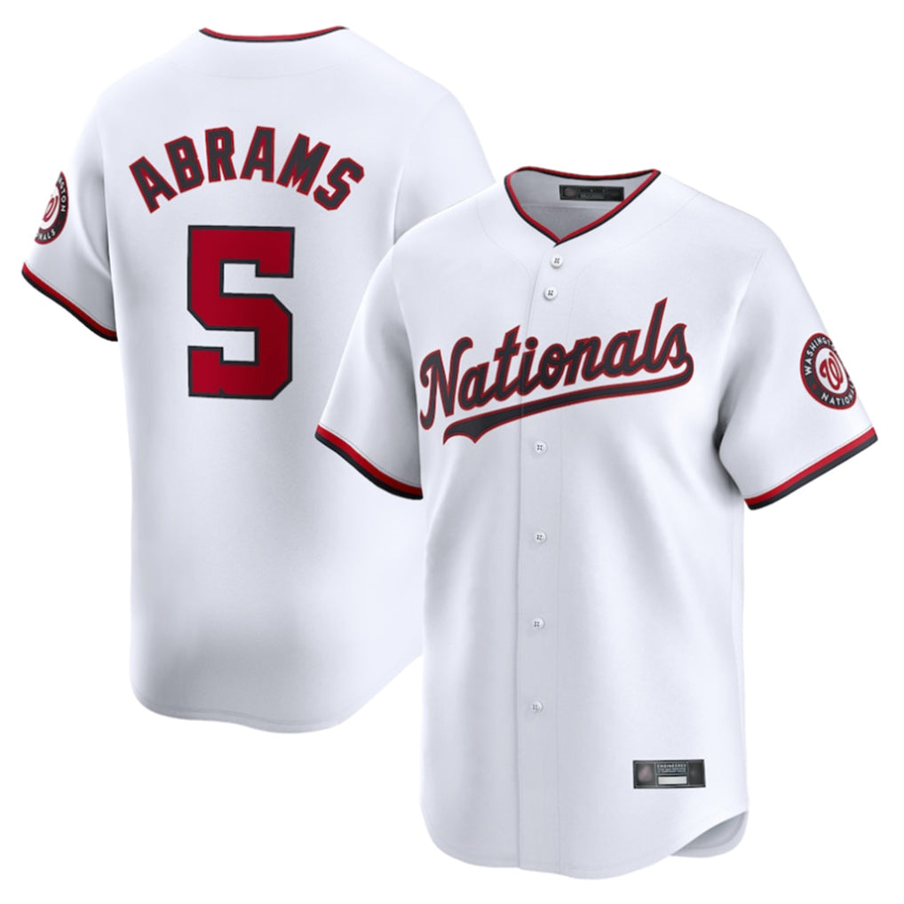 MATTH W.Nationals #5 CJ Abrams Player White Home Limited Stitched Jerseys