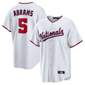 MATTH W.Nationals #5 CJ Abrams Player White Home Replica Stitched Jerseys