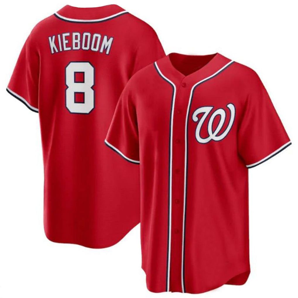 MATTH W.Nationals #8 Carter Kieboom Player Red Replica Game Stitched Jerseys