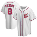 MATTH W.Nationals #8 Carter Kieboom Player White Home Replica Game Stitched Jerseys