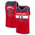 MATTH W.Wizards #12 Tre Johnson III Red 2025  Draft First Round Pick Fast Break Replica Jerseys - Icon Edition