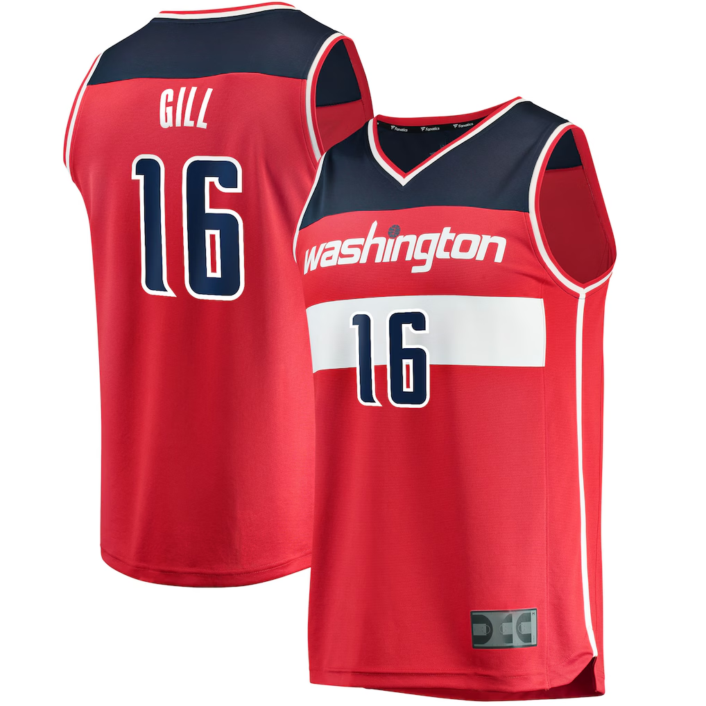 MATTH W.Wizards #16 Anthony Gill Red Fast Break Replica Jerseys - Icon Edition