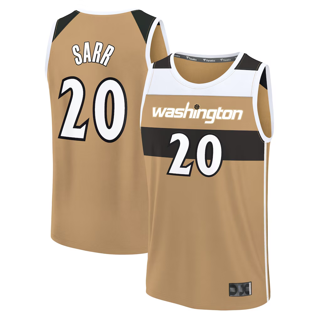 MATTH W.Wizards #20 Alex Sarr Gold 2025-26 City Edition Fast Break Jerseys