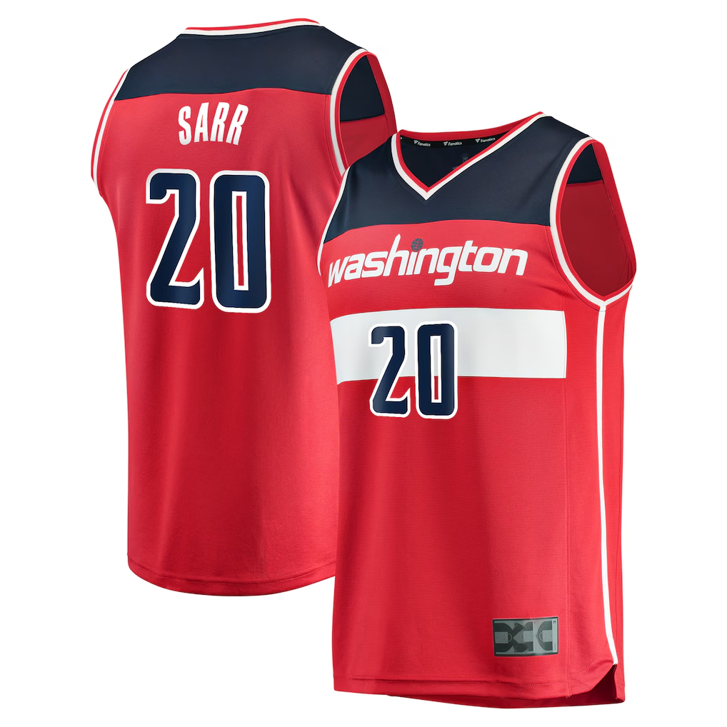 MATTH W.Wizards #20 Alexandre Sarr Red Fast Break Replica Player Jerseys - Icon Edition