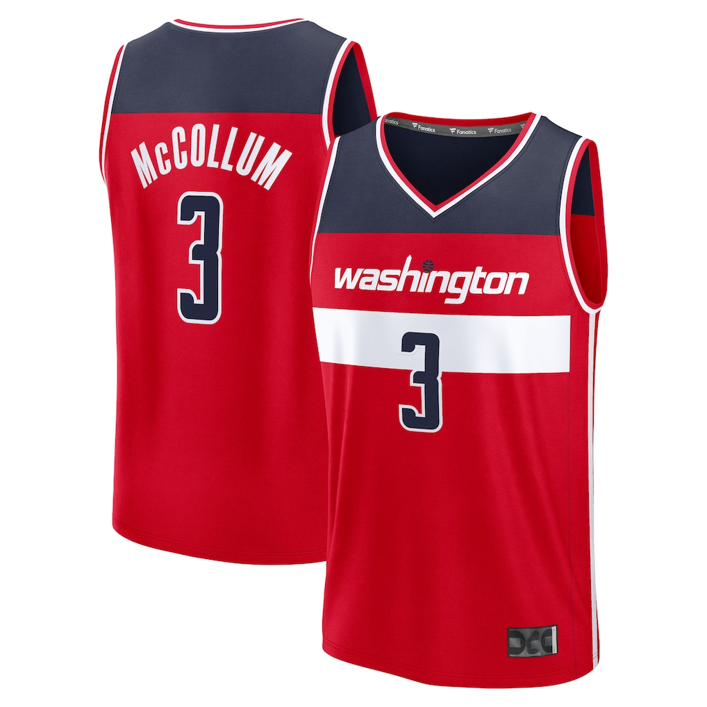 MATTH W.Wizards #3 CJ McCollum Red Fast Break Replica Player Jerseys - Icon Edition