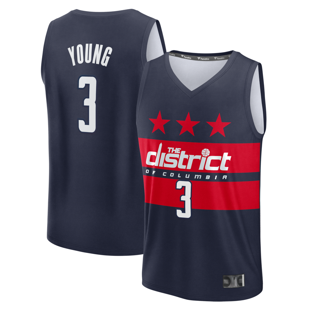 MATTH W.Wizards #3 Trae Young Navy Fast Break - Statement Edition