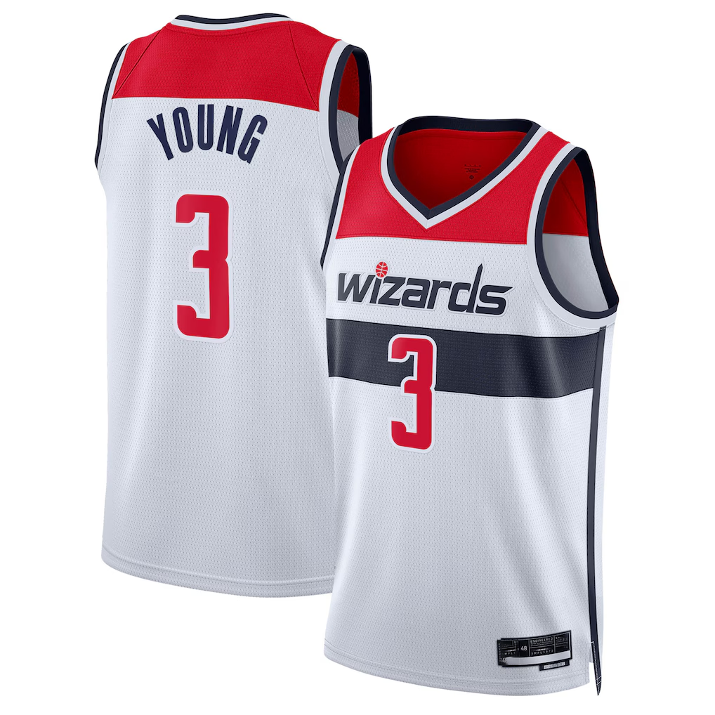 MATTH W.Wizards #3 Trae Young White Swingman Jerseys - Association Edition