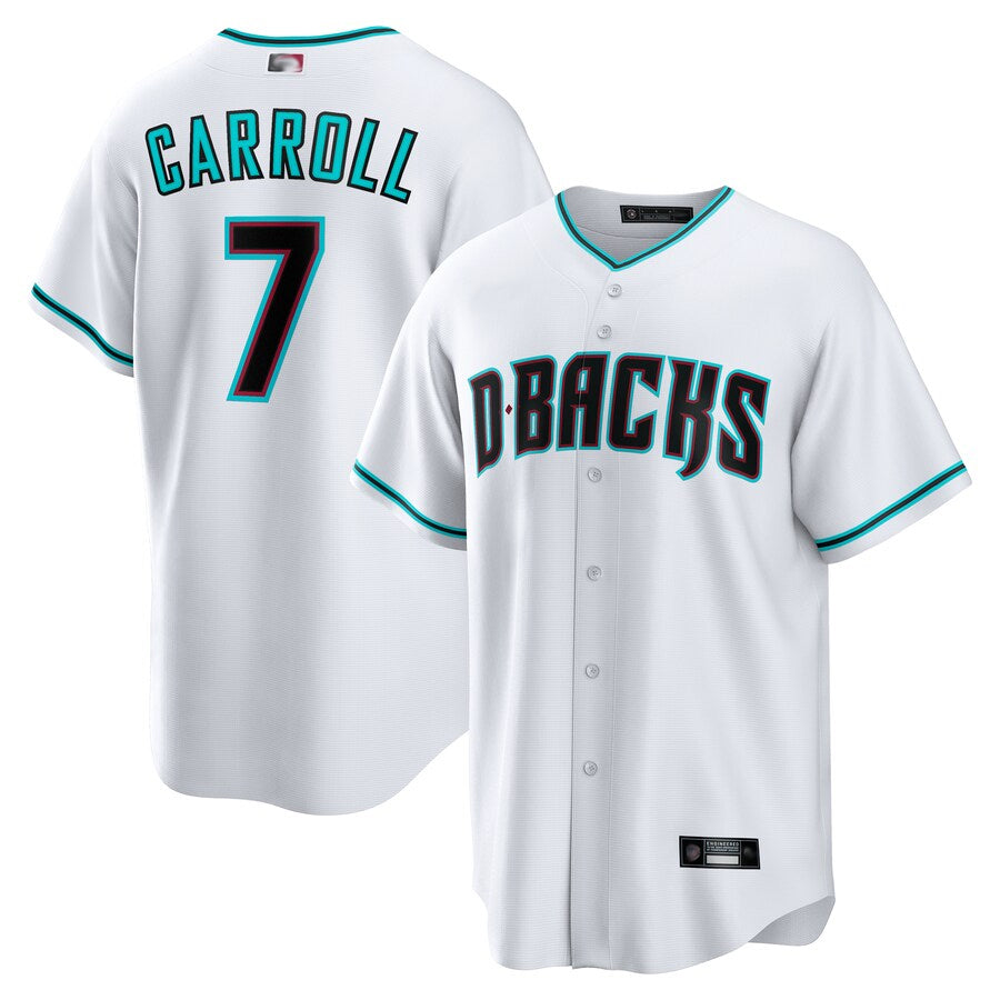 MATTH A.Diamondbacks #7 Corbin Carroll Player White Replica Personalized Stitched Jerseys